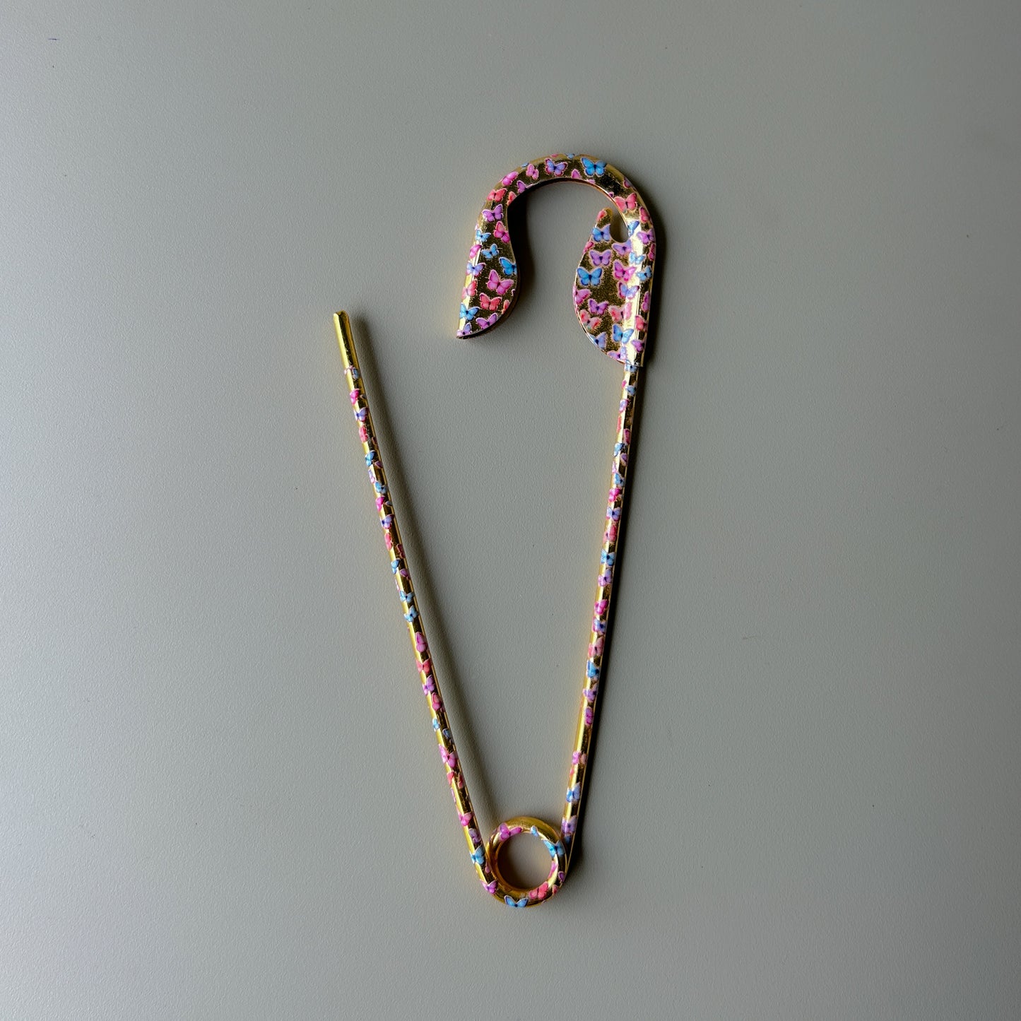 Printed Safety Pin Hair Clips