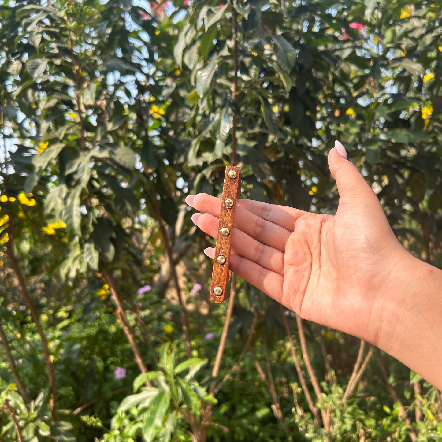 Square Studded Wooden Bangles