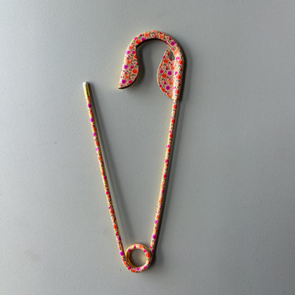 Printed Safety Pin Hair Clips