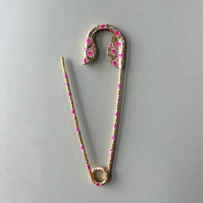 Printed Safety Pin Hair Clips