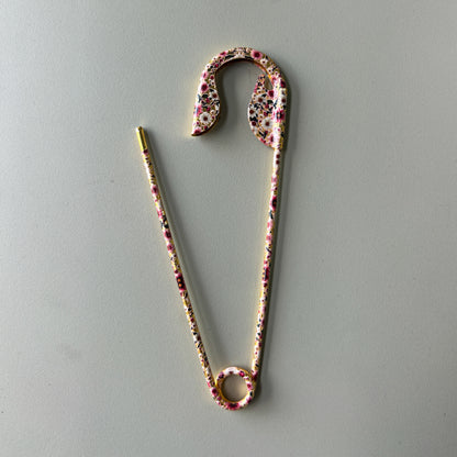 Printed Safety Pin Hair Clips
