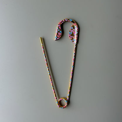 Printed Safety Pin Hair Clips