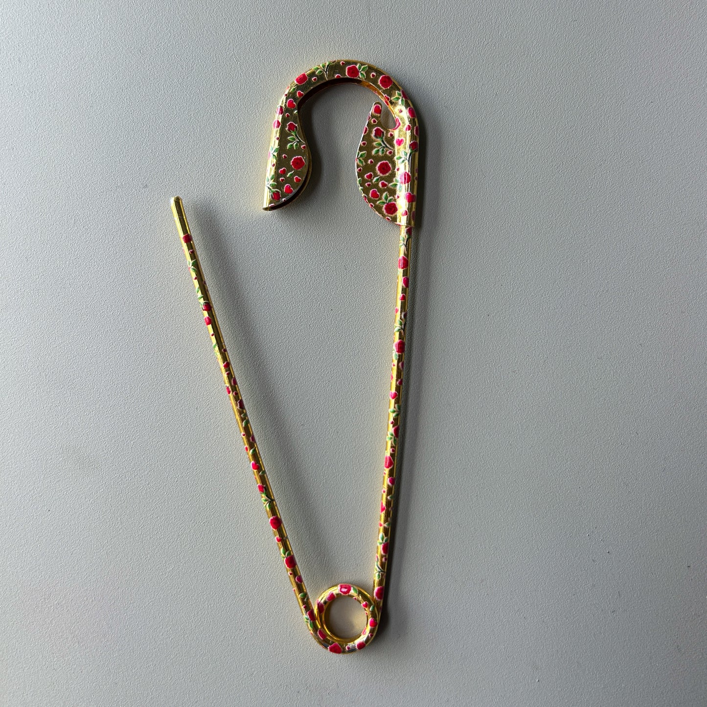 Printed Safety Pin Hair Clips