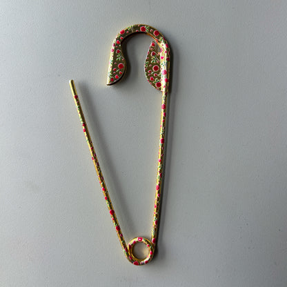 Printed Safety Pin Hair Clips