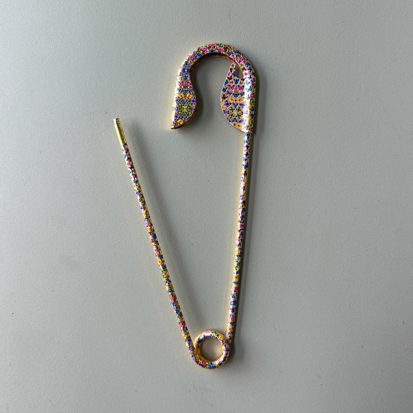 Printed Safety Pin Hair Clips