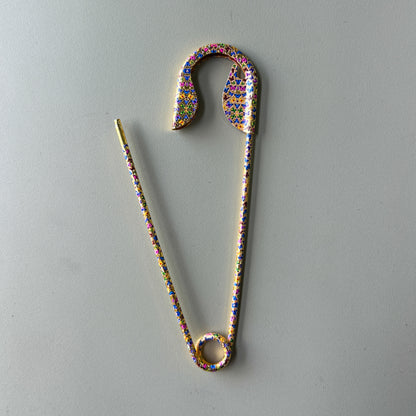 Printed Safety Pin Hair Clips