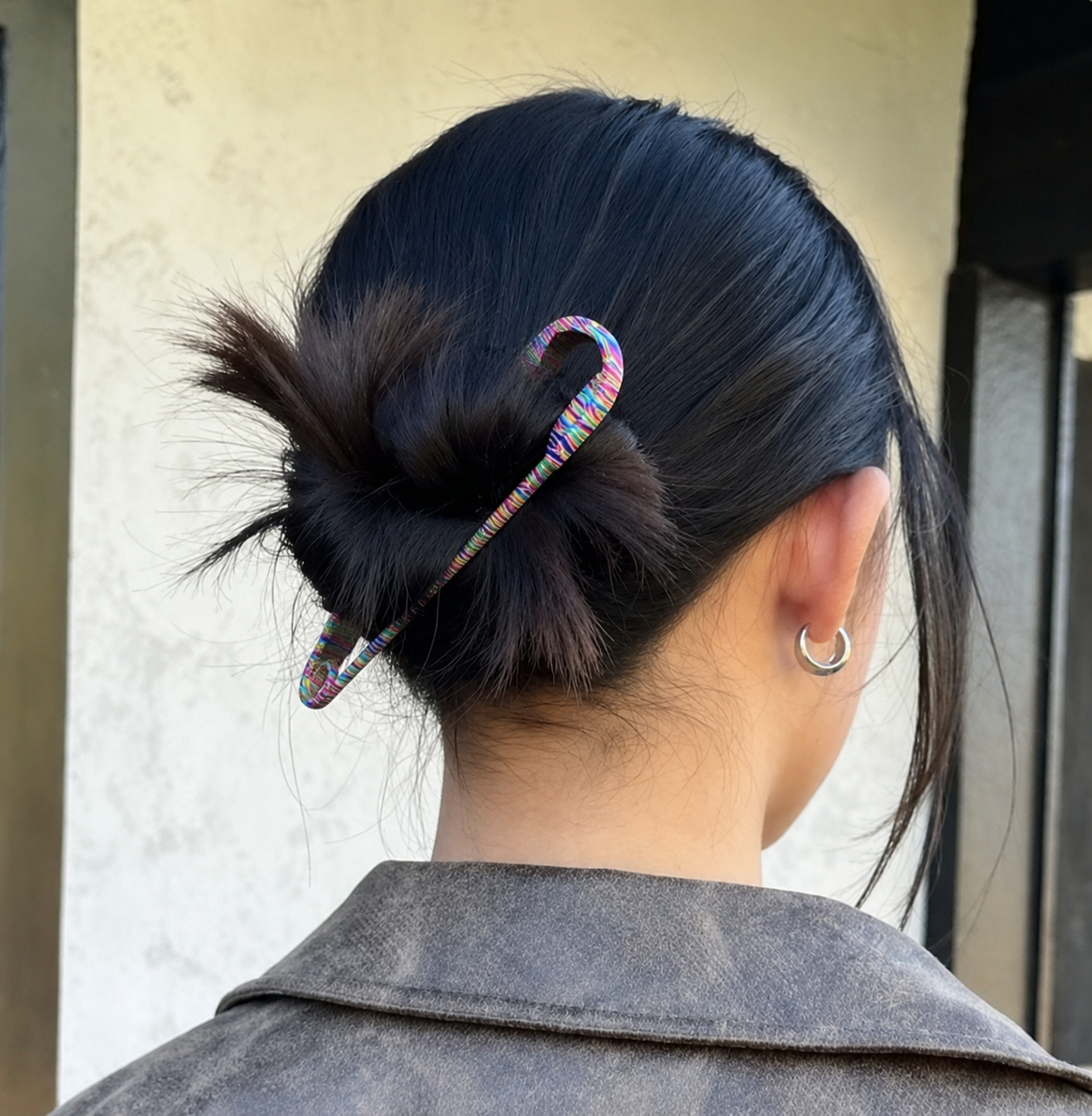 Printed Safety Pin Hair Clips