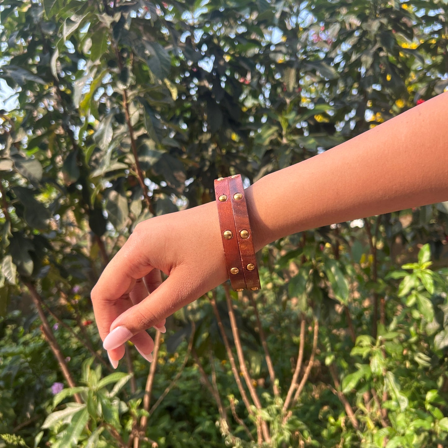 Round Studded wooden Bangles